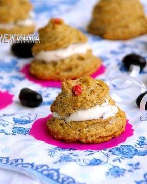 Овсяные эклеры с творожным кремом