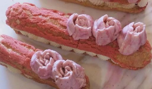 эклеры малиновая роза