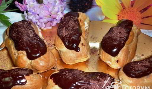 эклеры с кокосовым кремом