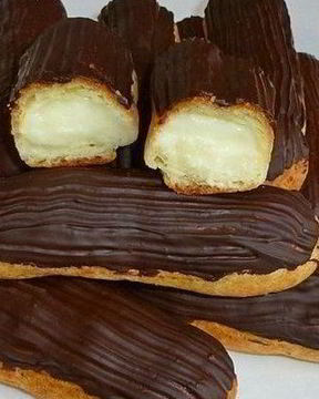 Эклеры с кремом в глазури