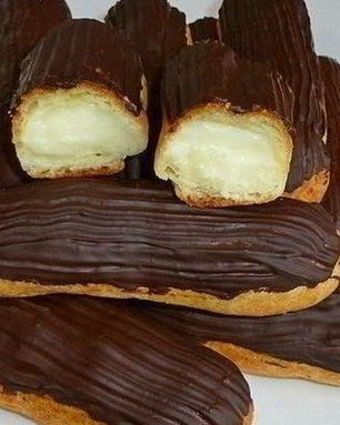 Эклеры с кремом в глазури