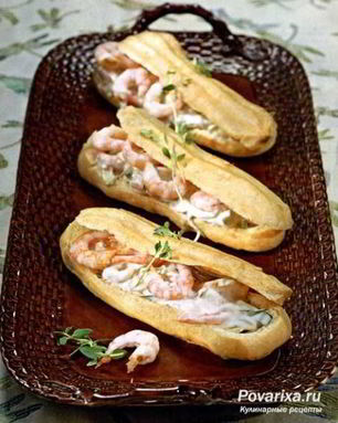 Эклеры с креветками