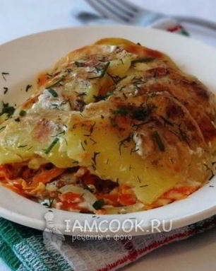 Картофельная запеканка с горбушей