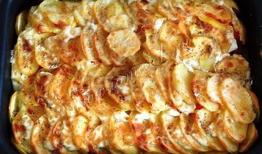 картофельная запеканка с горбушей