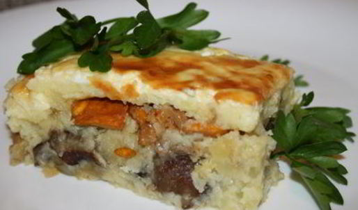 картофельно-грибная запеканка