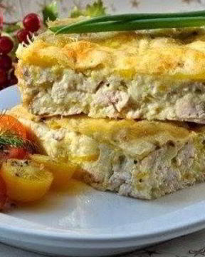 Легкий куриный пирог-запеканка