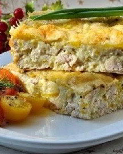 Рецепт легкого куриного пирога-запеканки