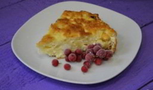 пышная творожная запеканка с яблоками