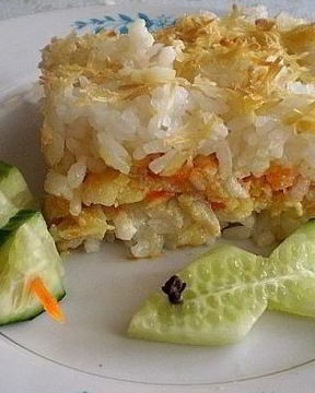 Рыбная запеканка с рисом