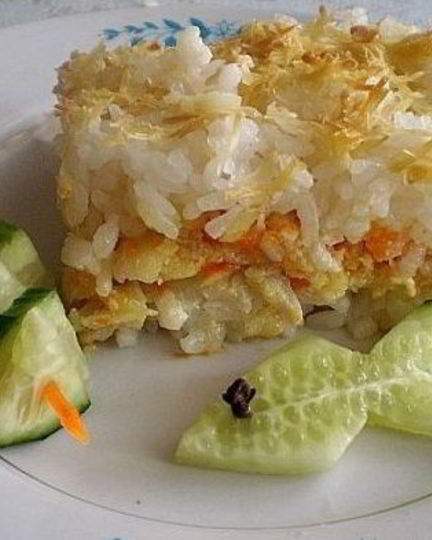 Рецепт рыбной запеканки с рисом