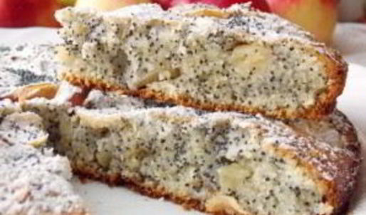творожная запеканка с маком и яблоками