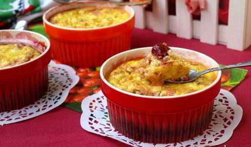 творожно-овсяная запеканка с вишней