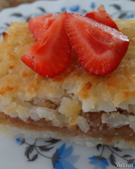 Рецепт ванильно-рисовой запеканка с яблоками