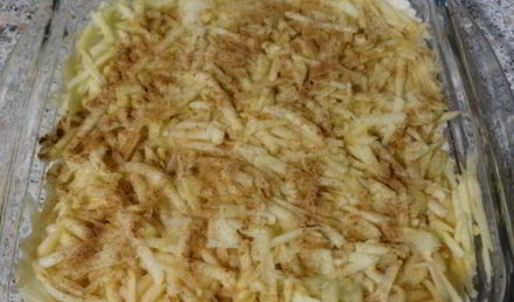 ванильно-рисовая запеканка с яблоками