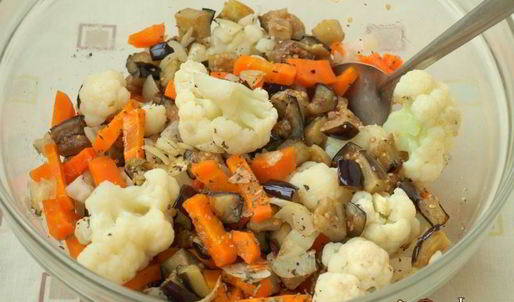 запеканка из баклажанов и цветной капусты