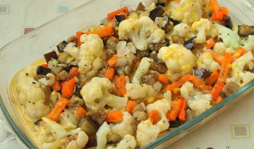 запеканка из баклажанов и цветной капусты