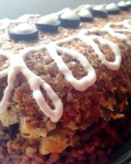 Рецепт запеканки из гречки с грибами и курицей