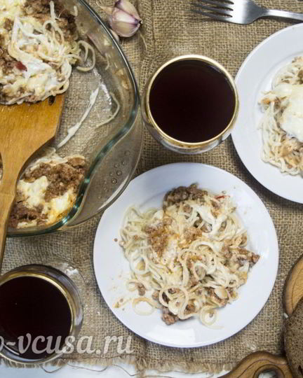 Рецепт запеканка из макарон с фаршем