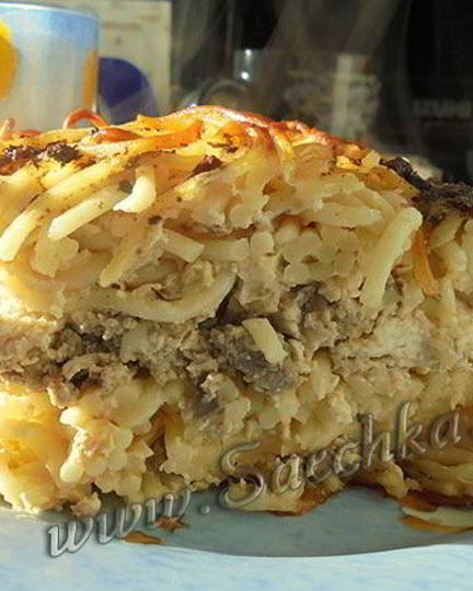 Рецепт запеканки из спагетти в духовке