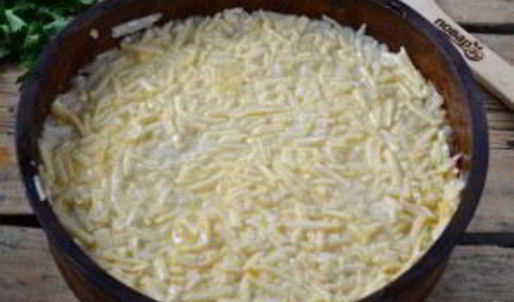 запеканка из тертого картофеля с сыром и чесноком