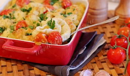 запеканка из цветной капусты с макаронами