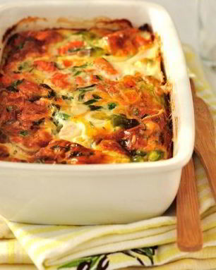 Запеканка из цветной капусты с рыбой