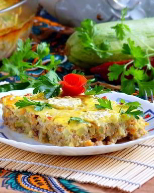 Запеканка кабачковая с мясом