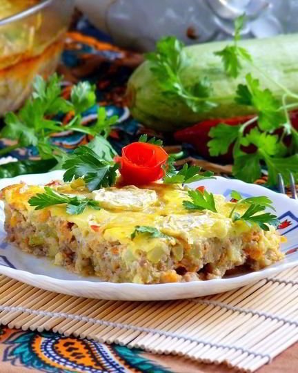 Рецепт запеканки кабачковой с мясом