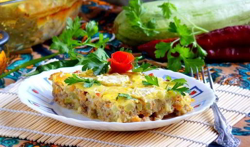 запеканка кабачковая с мясом