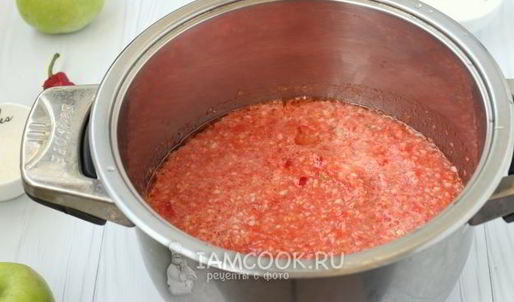острая аджика с яблоками на зиму