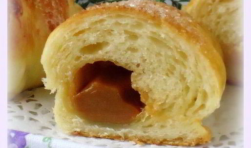 булочки слоеные с джемом и вареной сгущенкой