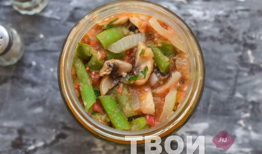 фасоль с грибами на зиму
