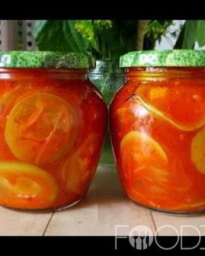 Кабачки на зиму с острым соусом