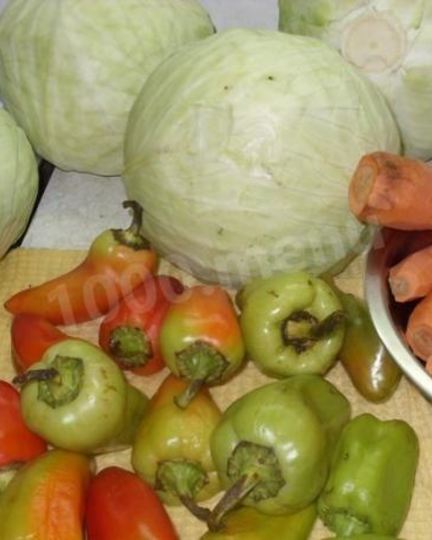 Рецепт капусты с перцем на зиму