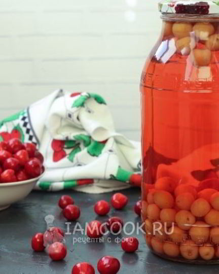 Рецепт компота из черешни с косточками без стерилизации