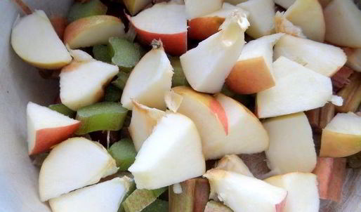 компот из ревеня, яблока и калины