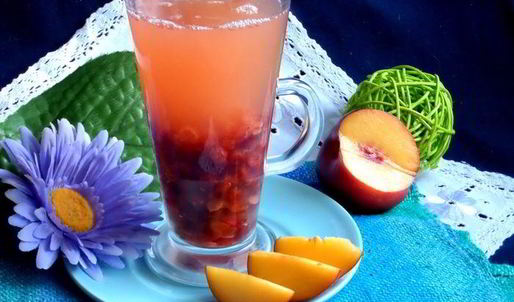 компот из ревеня, яблока и калины