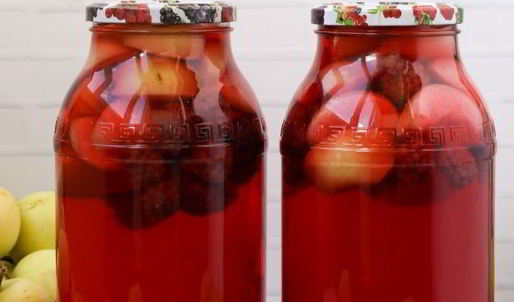 компот из яблок и ежевики на зиму