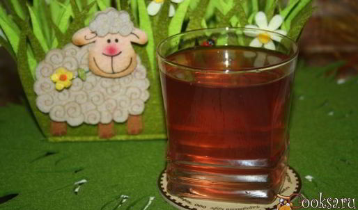 нектариновый компот с черешней, клубникой и апельсином