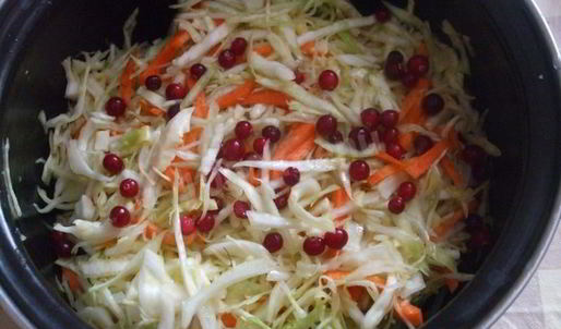 квашеная капуста с клюквой