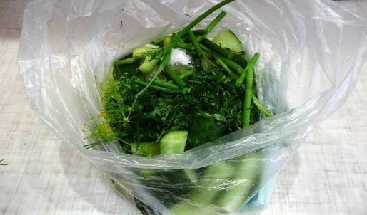 быстрые маринованные огурцы в пакете