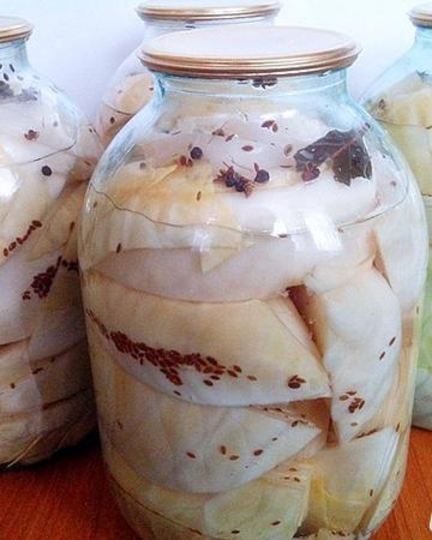 Рецепт капусты маринованной пластинками