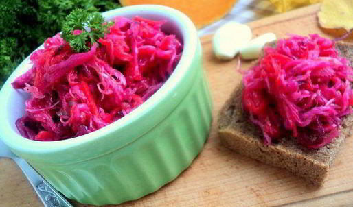 капуста, маринованная с тыквой и свеклой