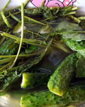 Малосольные огурцы на минералке Суточные