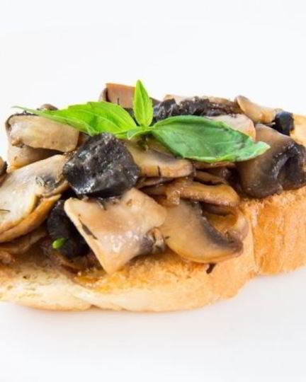 Рецепт брускетты с грибами
