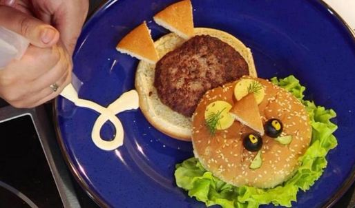детский гамбургер львенок