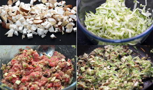 гамбургер с белыми грибами