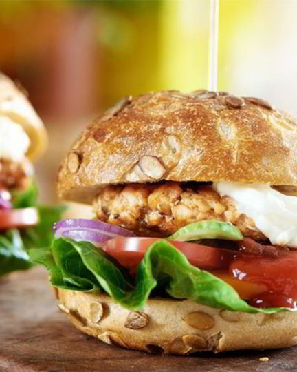 Рецепт гамбургера с лососем