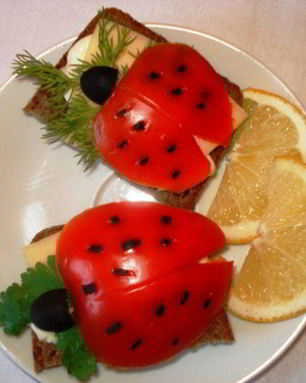 Бутерброды Божья коровка