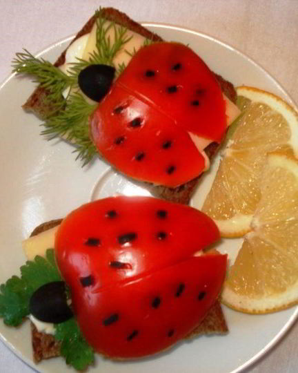 Рецепт бутербродов божья коровка